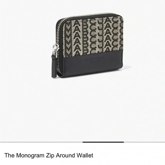 Marc Jacobs Black and Beige Monogram Wallet - Picture 3 of 6